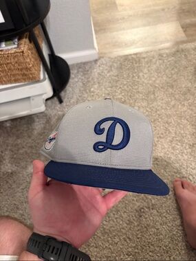 Gray LA Dodgers batting practice hat
